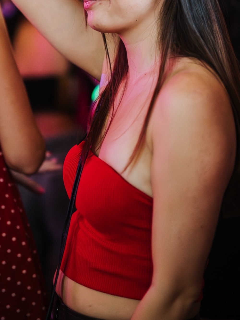 Dynamite Bright Red Ribbed Tube Top - Picture 3 of 3